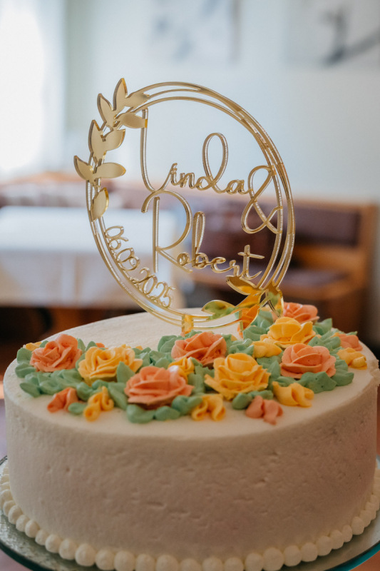 Hochzeitstorte von Linda und Robert in der Beckenbergbaude