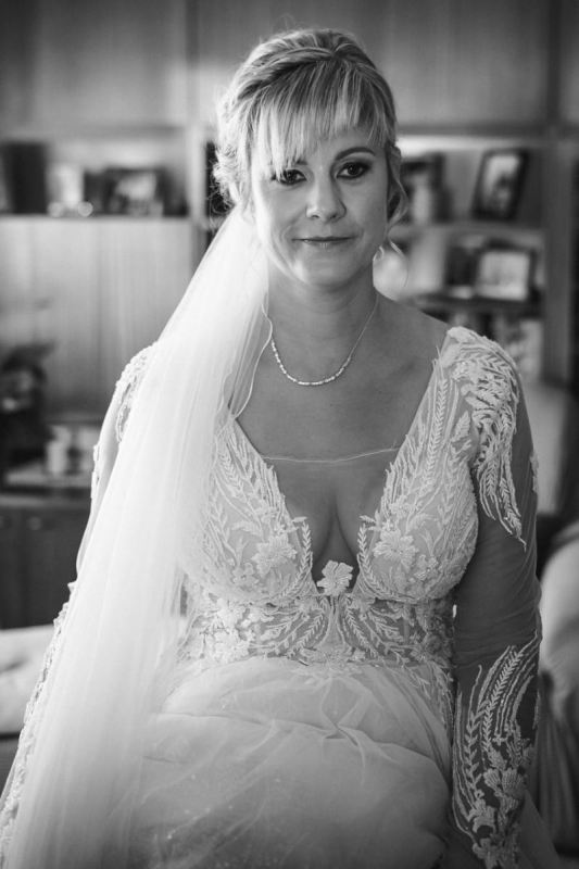 Detailaufnahme des Brautkleids